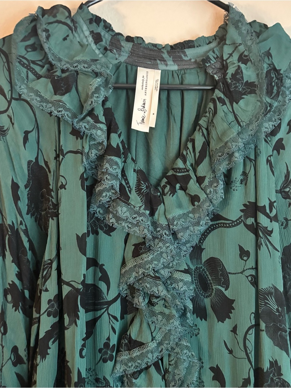 Anthropologie Florence Balducci Ruffle V-Neck Tunic Dress M - Picture 4 of 5